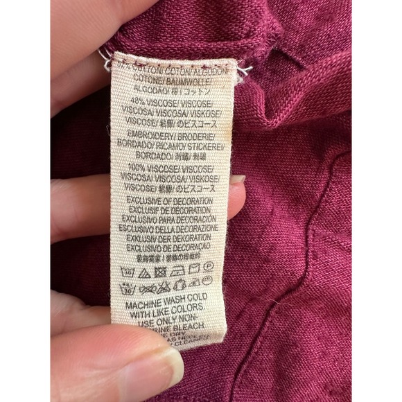 Anthropologie Free People Large All My Life Wine Boho Embroidered Dress Festival - Picture 11 of 16